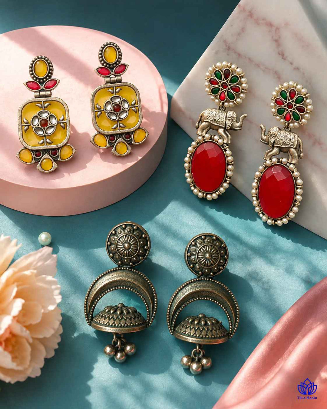 Handcrafted earrings in the Naira Hamper&