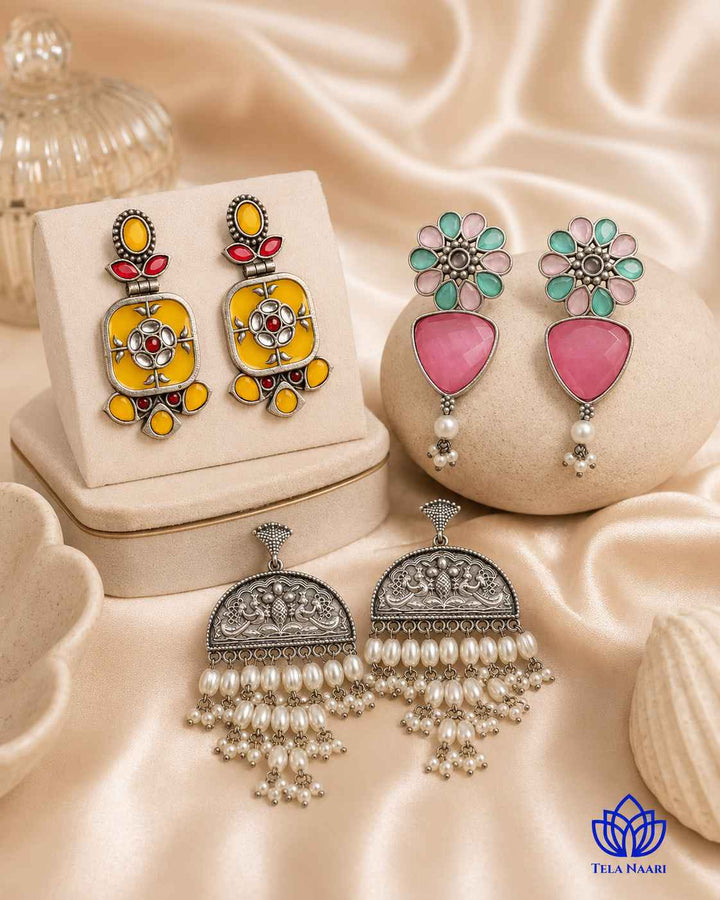Handcrafted earrings from the Poppy Hamper, a Raksha Bandhan gift for friend