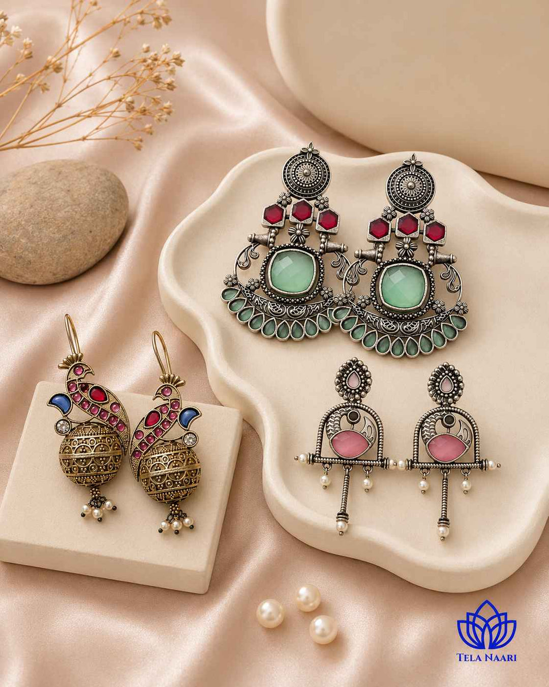 Handcrafted earrings from the Zara Hamper, a Raksha Bandhan gift for friend