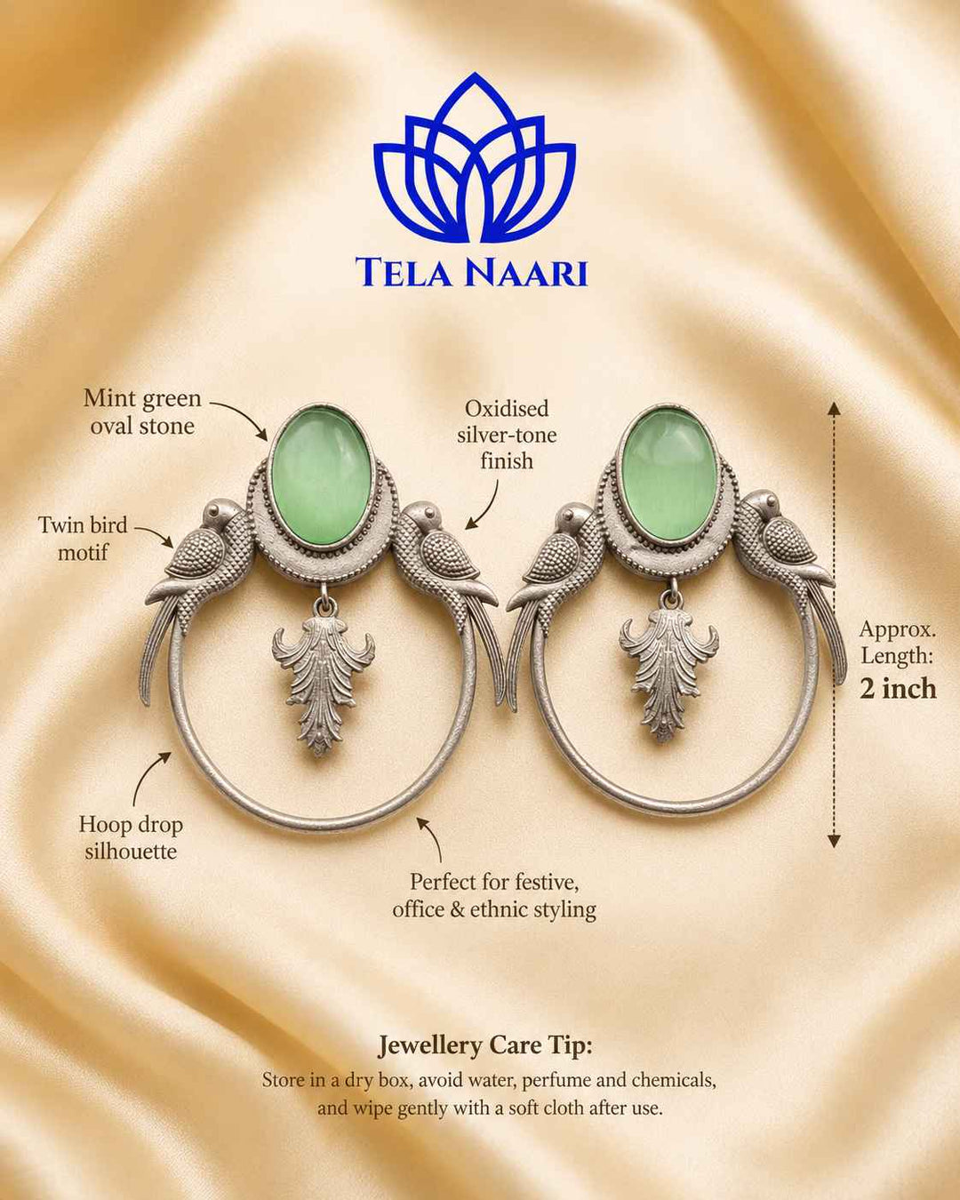 Whimsical detailing shapes the parrot silhouette on this earring.