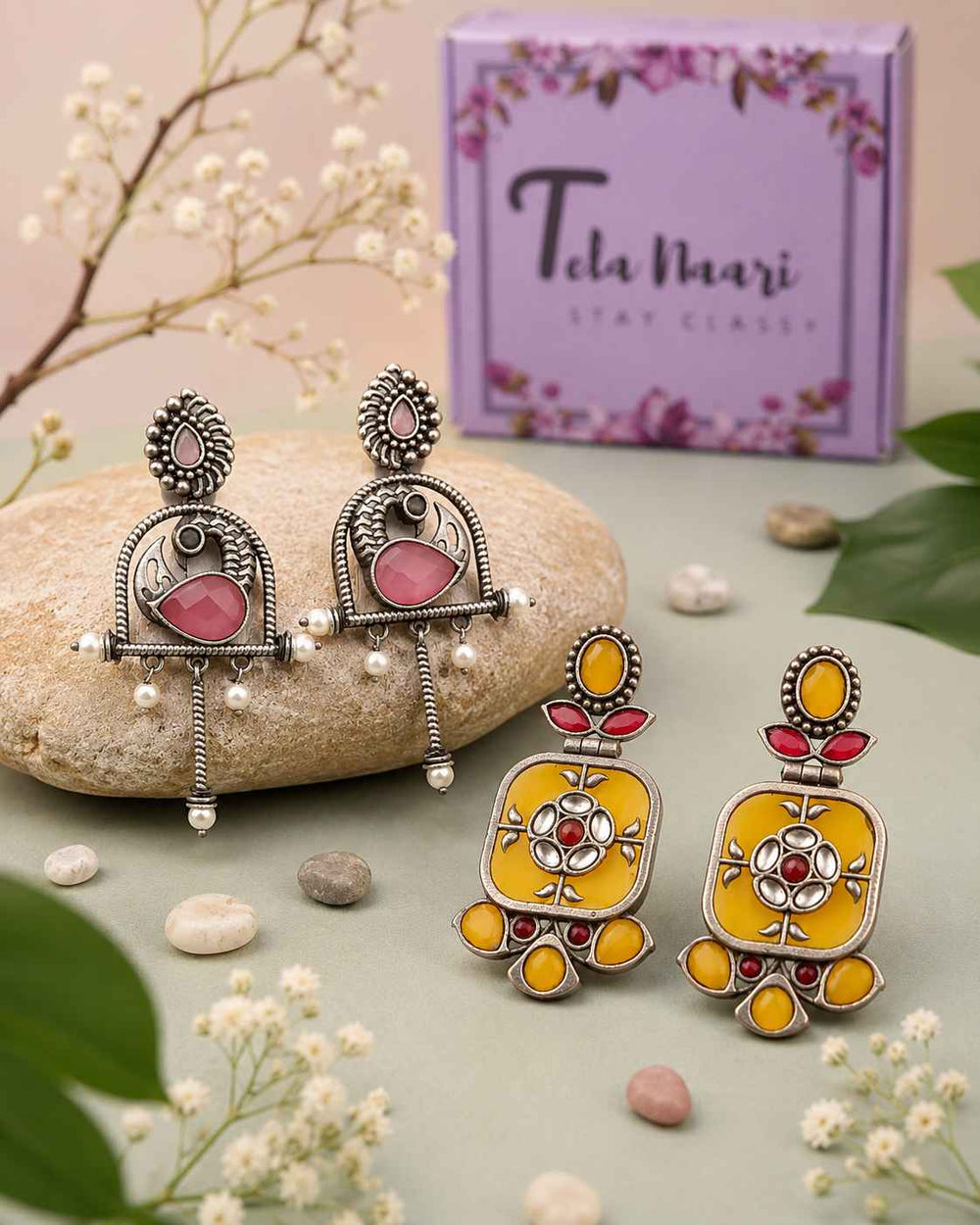 Mabel Hamper's handcrafted jewellery in a standard box, a Janmashtami gift for sister