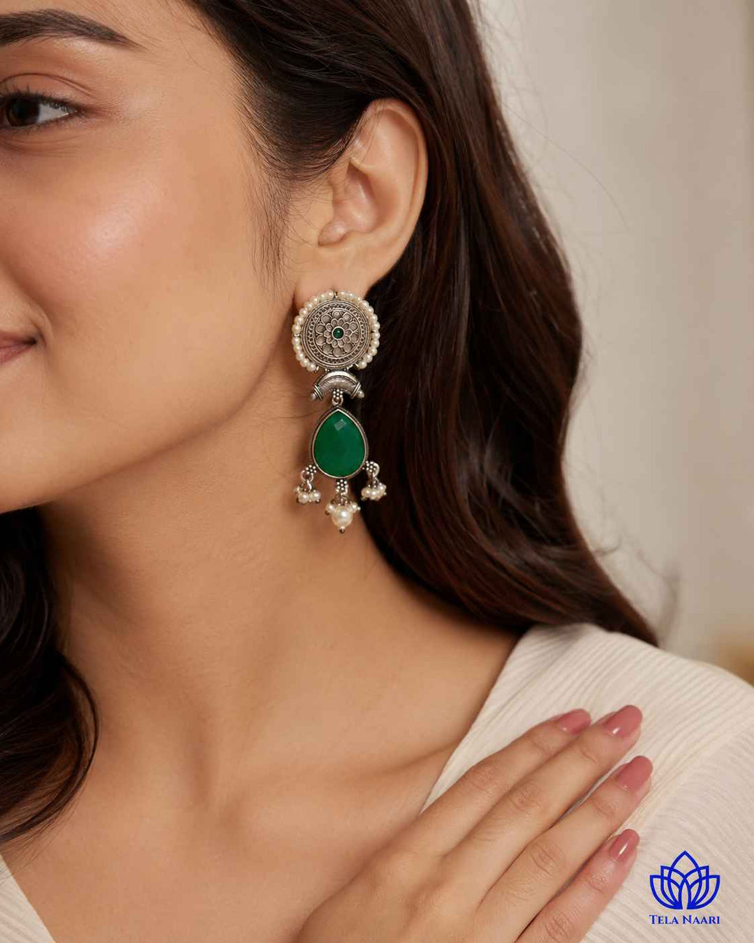 Post and back closure keeps this teardrop earring secure comfortably.