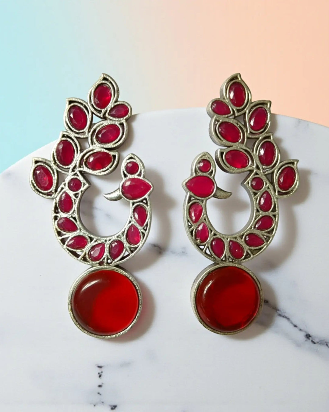 Lightweight design makes this oxidised earring comfortable for daily wear.