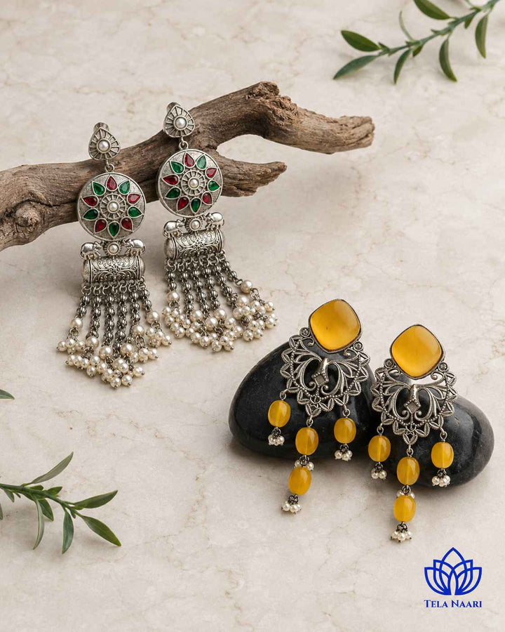 Oxidised earrings from the Alora Hamper, a Diwali gift for wife