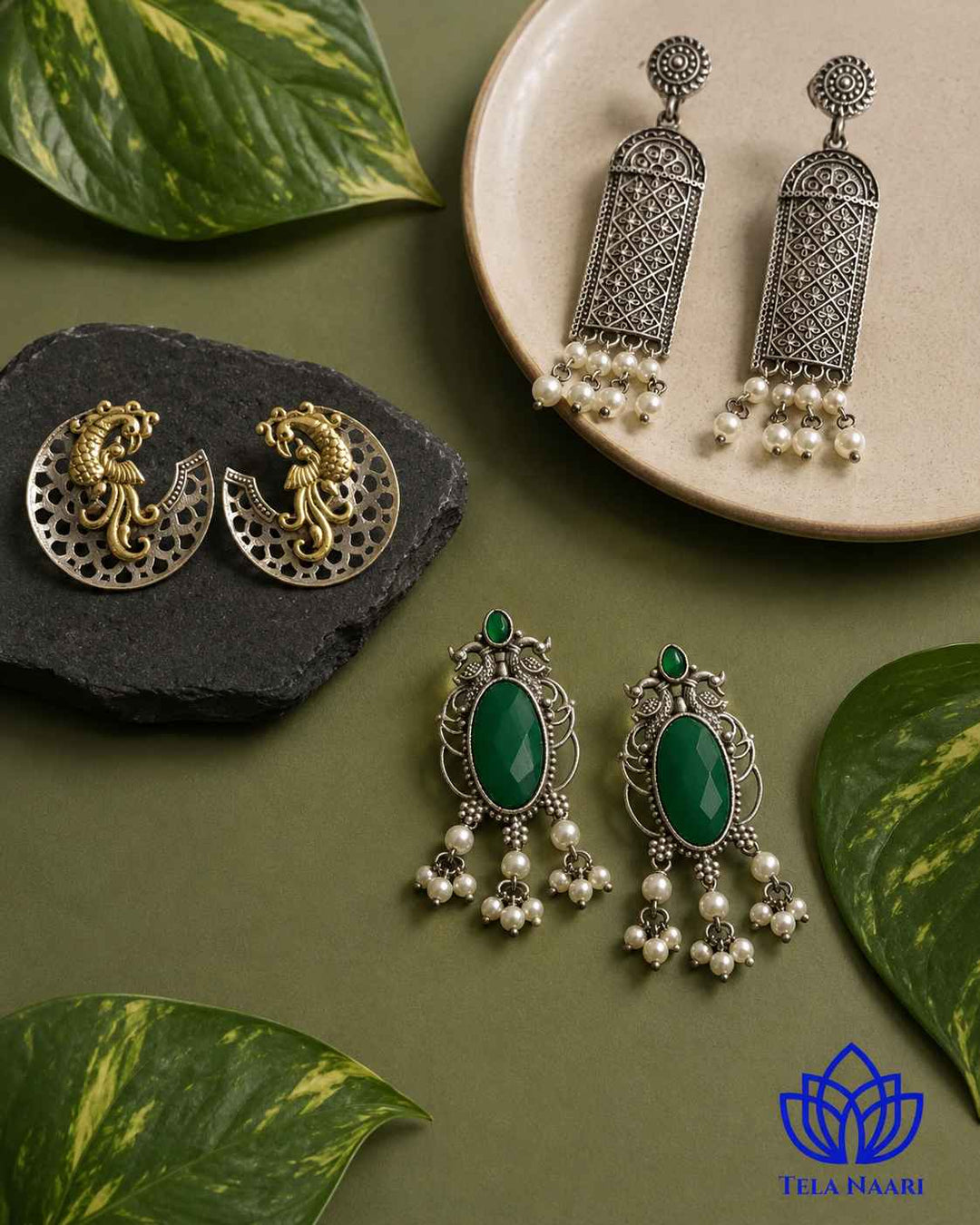 Oxidised earrings from the Nova Hamper, a gift for wife
