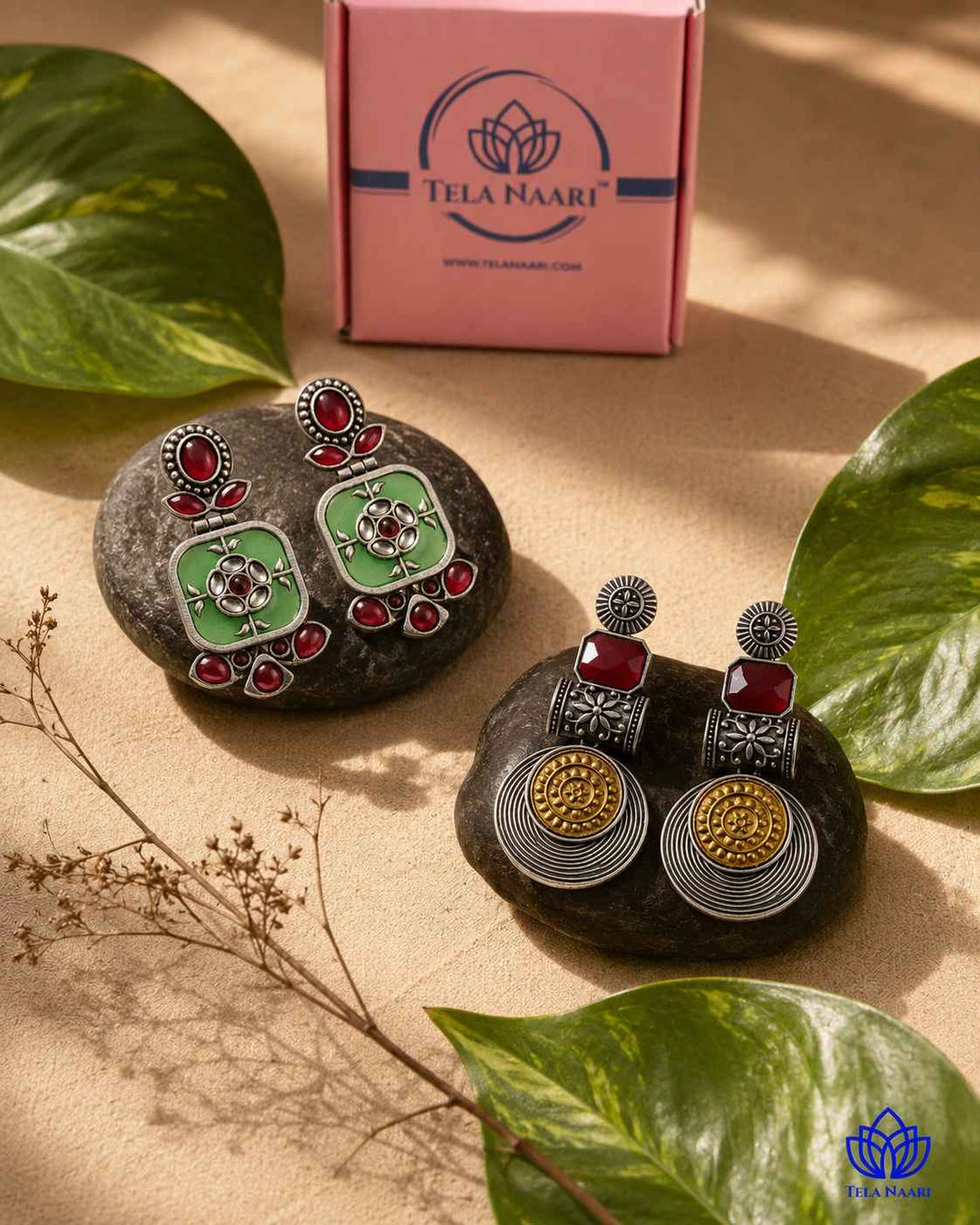 Oxidised earrings from the Olivia Hamper&