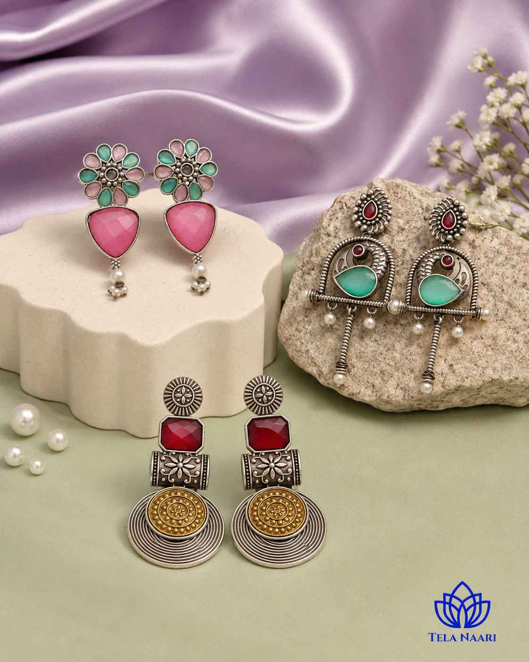 Ready-to-gift: Diwali and Janmashtami Bluma Hamper with 3 Pairs of Earrings, a pick for friend