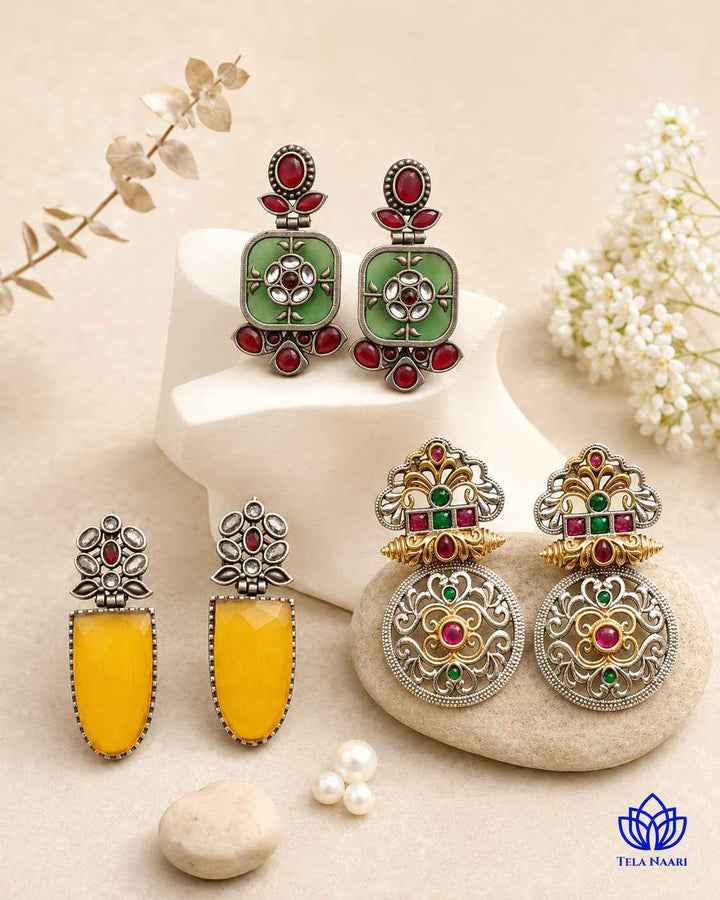 Ready-to-gift: Raksha Bandhan Primrose Hamper with 3 Pairs of Earrings, a festive present for colleague