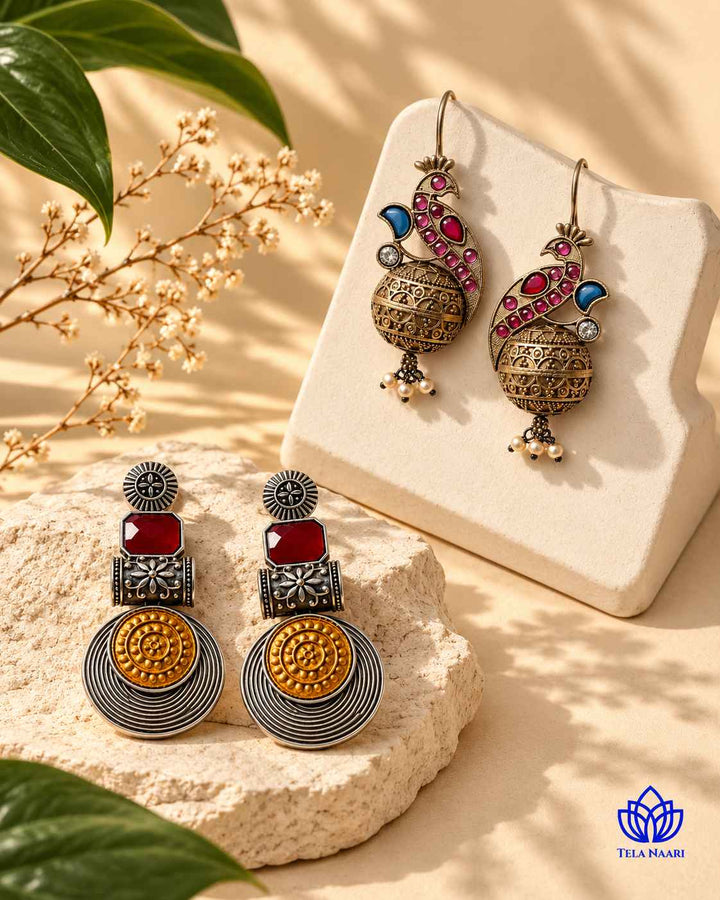 Ruby Hamper with 2 pairs of earrings in a gift box, a Dhanteras gift for sister