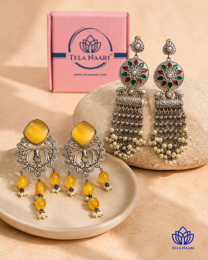 Silver-plated earrings from the Alora Hamper&