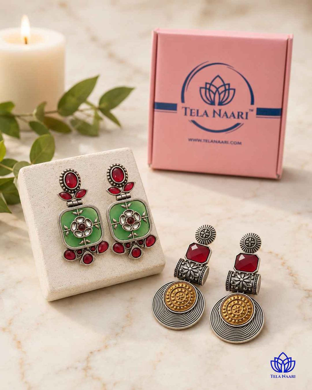 Silver-plated earrings from the Olivia Hamper for festival celebrations, a gift for colleague