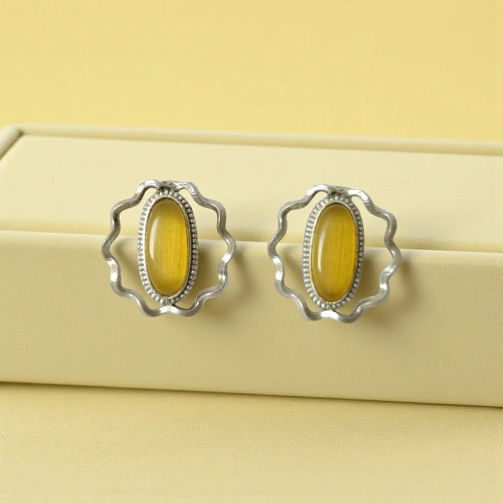 Mushkan Silver Oxidised Earrings