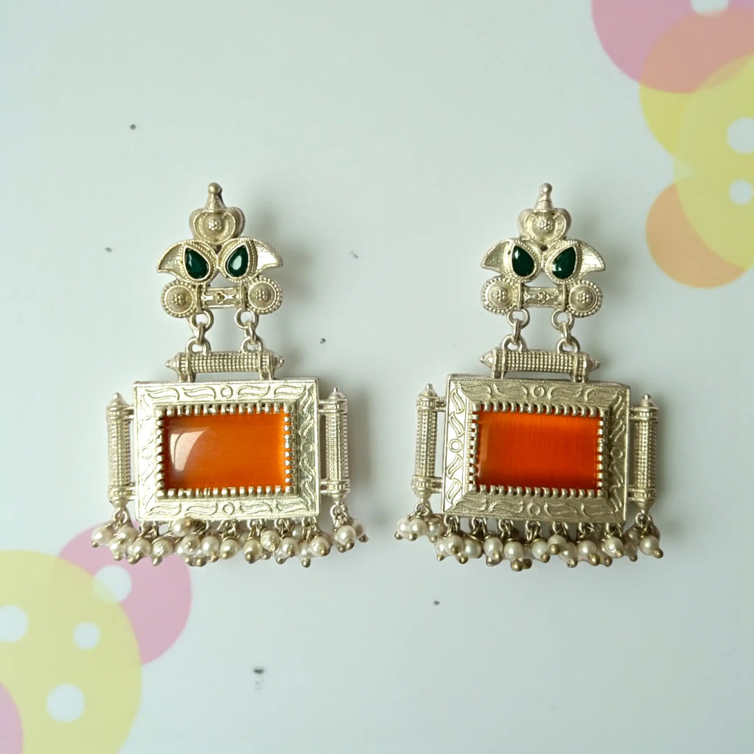 Classic Timeless Bharati Silver Pearl Oxidised Earrings