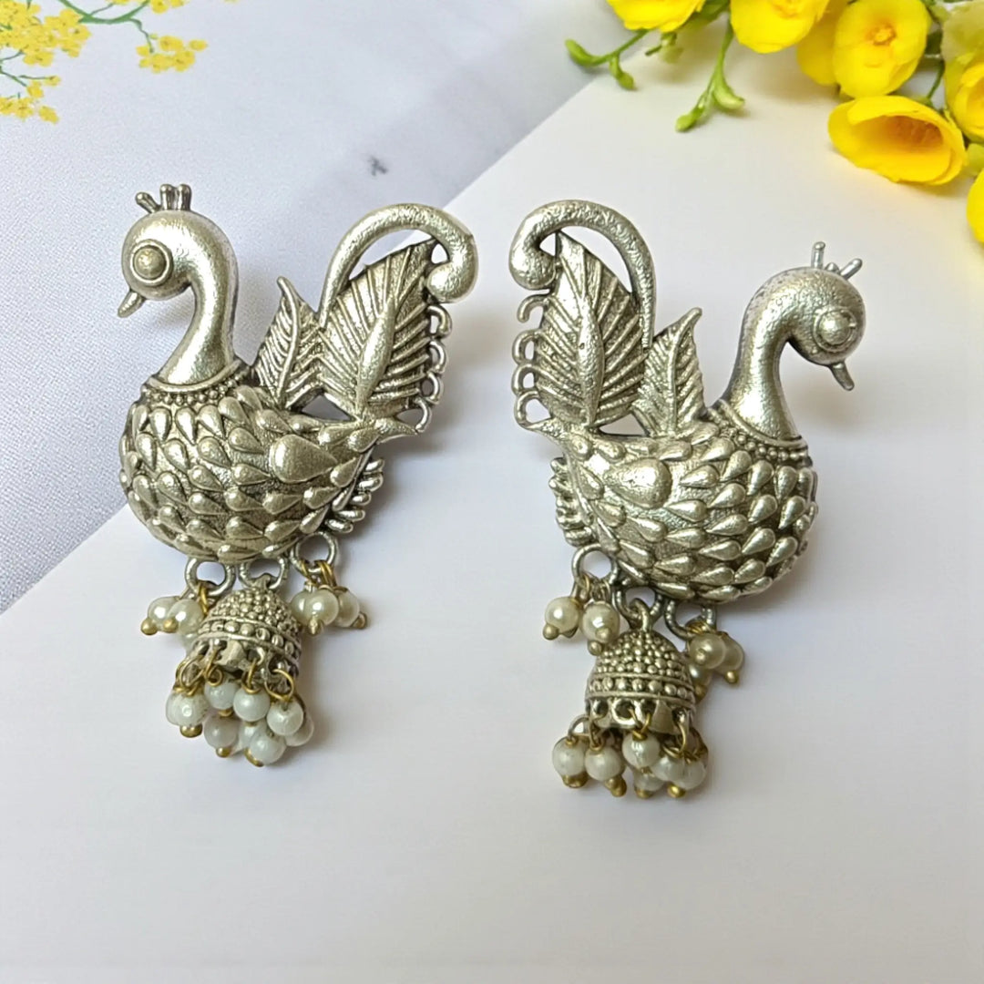 Delicate Silver Oxidised Earrings