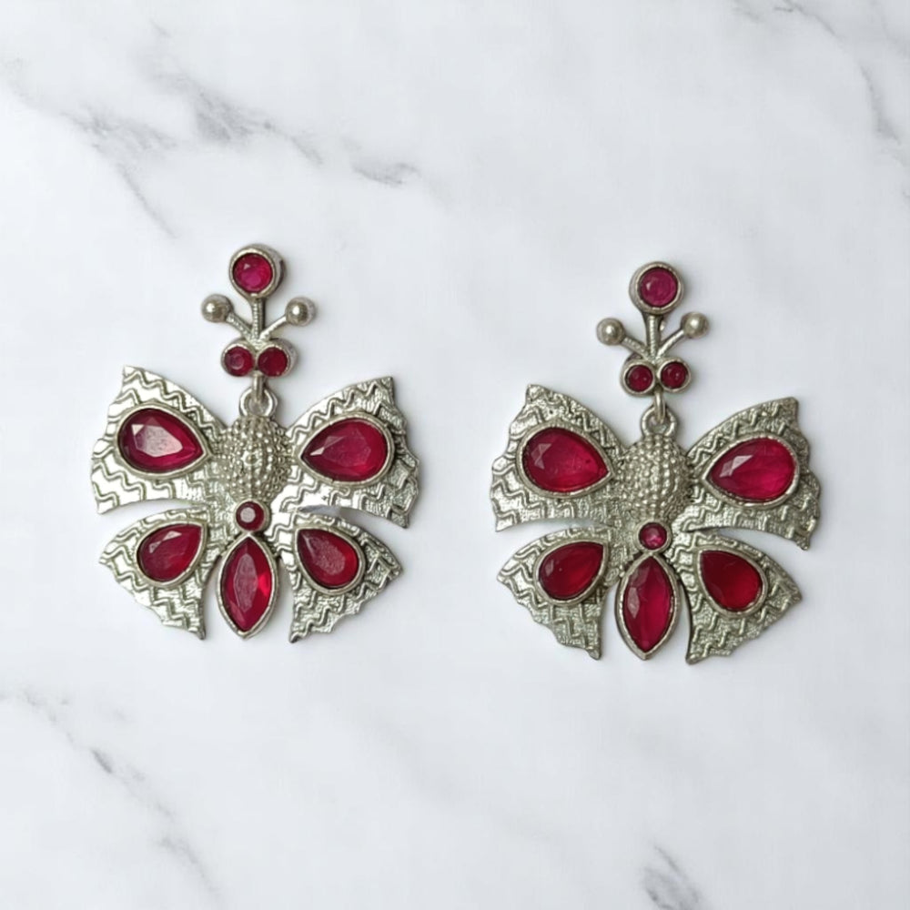 SILVER OXIDISED EARRINGS EMILEY - TelaNaari