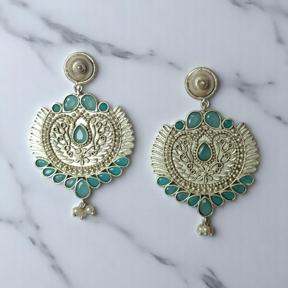 SILVER OXIDISED EARRINGS ALISHA - TelaNaari