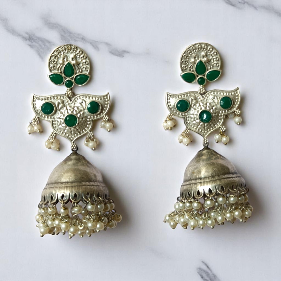 Silver Replica Earrings Chavi - TelaNaari