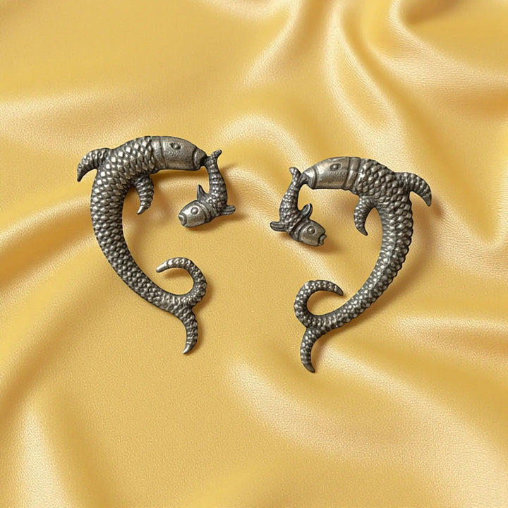 Silver Oxidised Earrings Nyla