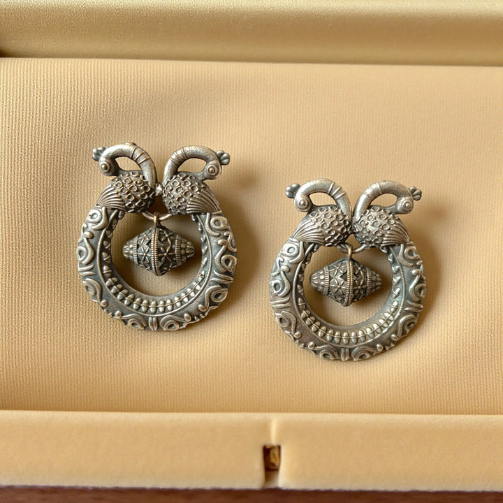 Silver Oxidised Earrings Rashida