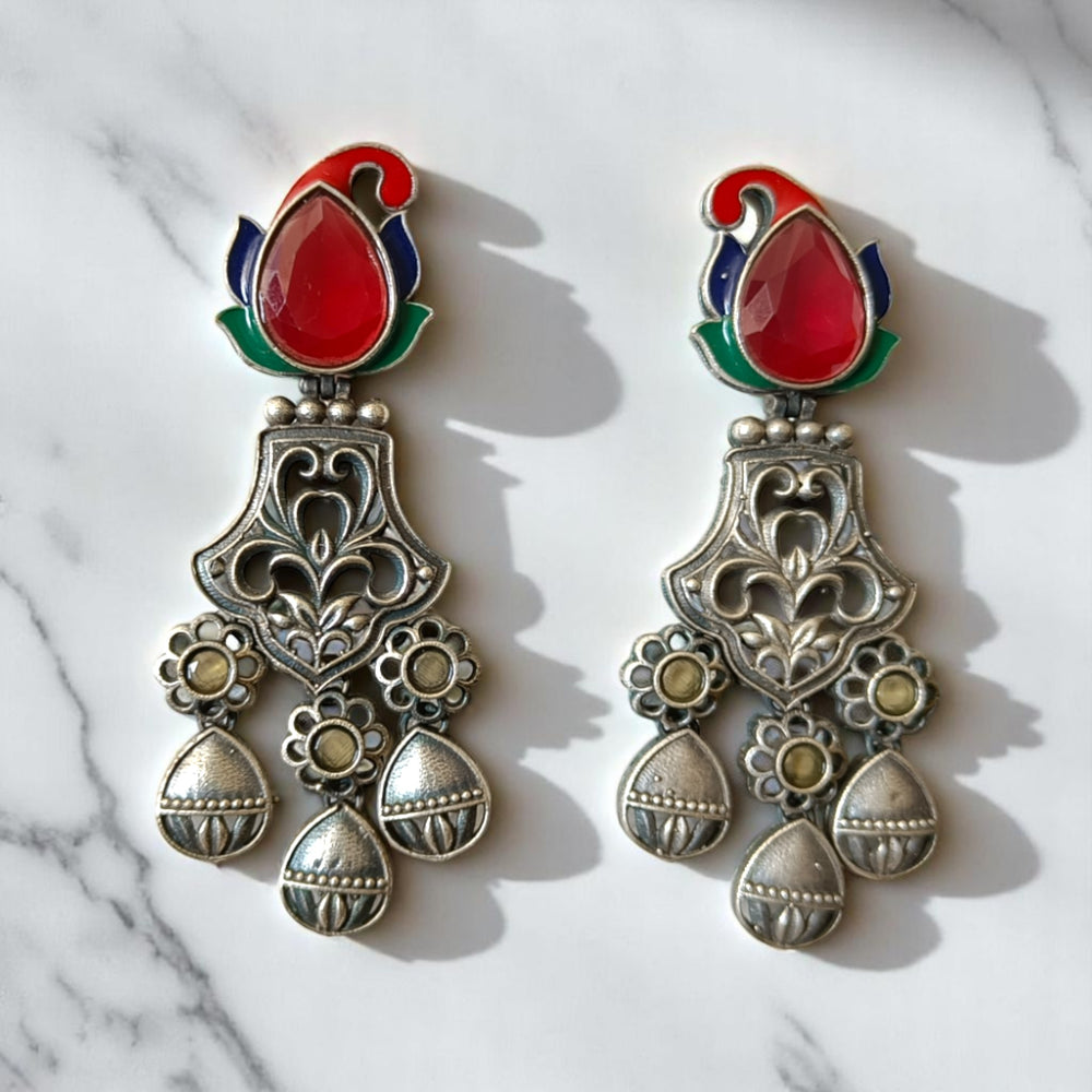 SILVER REPLICA EARRINGS CALENDULA - TelaNaari