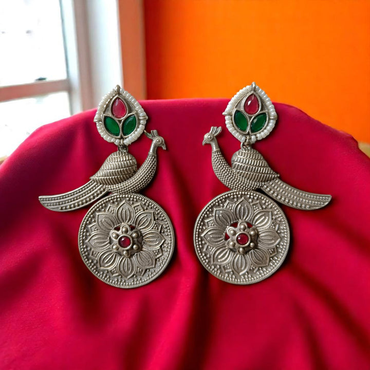 Silver Oxidised Earrings Lina - TelaNaari