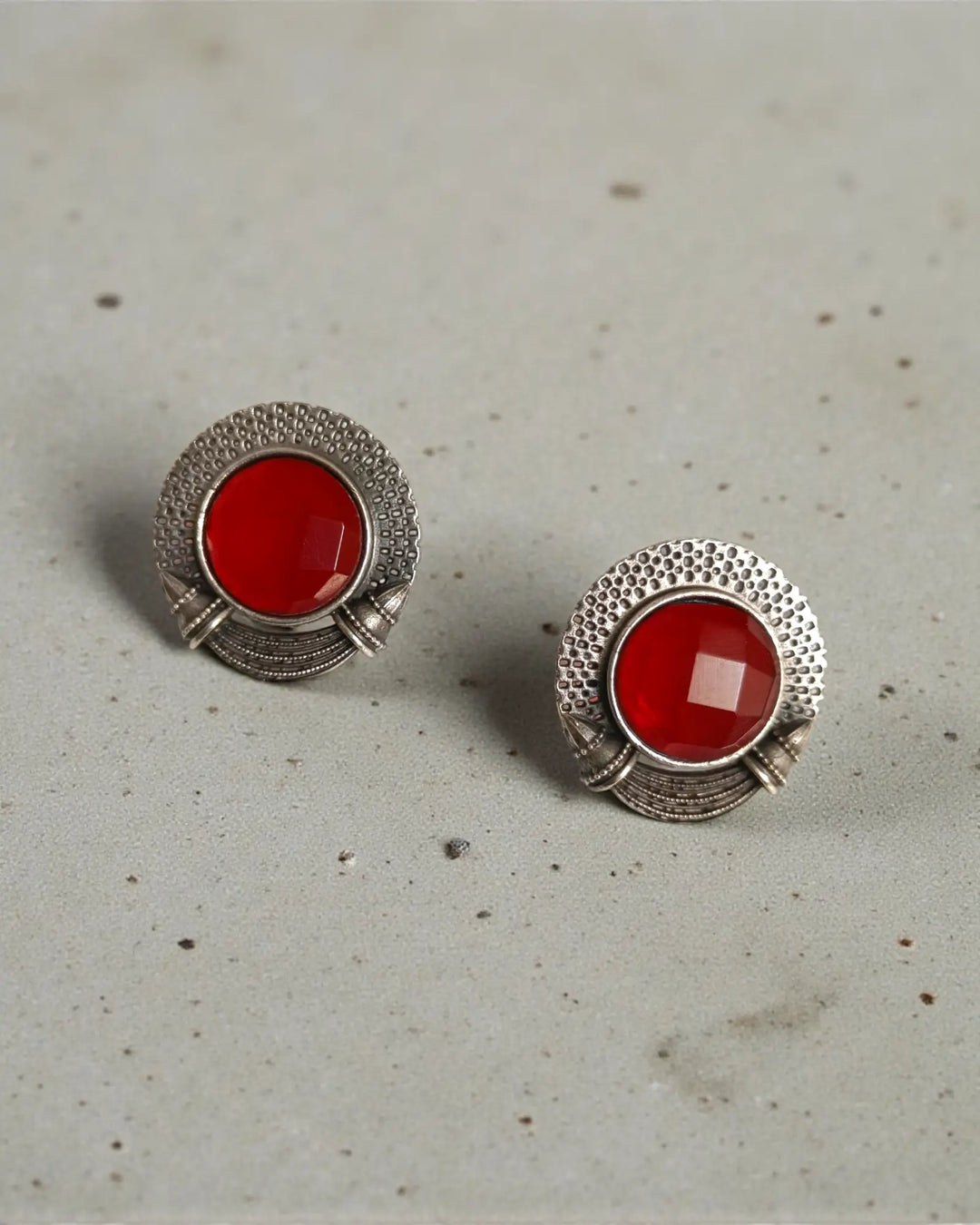 Silver Oxidised Sujata Stud Earrings