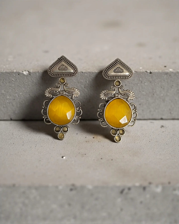Classic Umeshwari Silver Oxidised Earrings