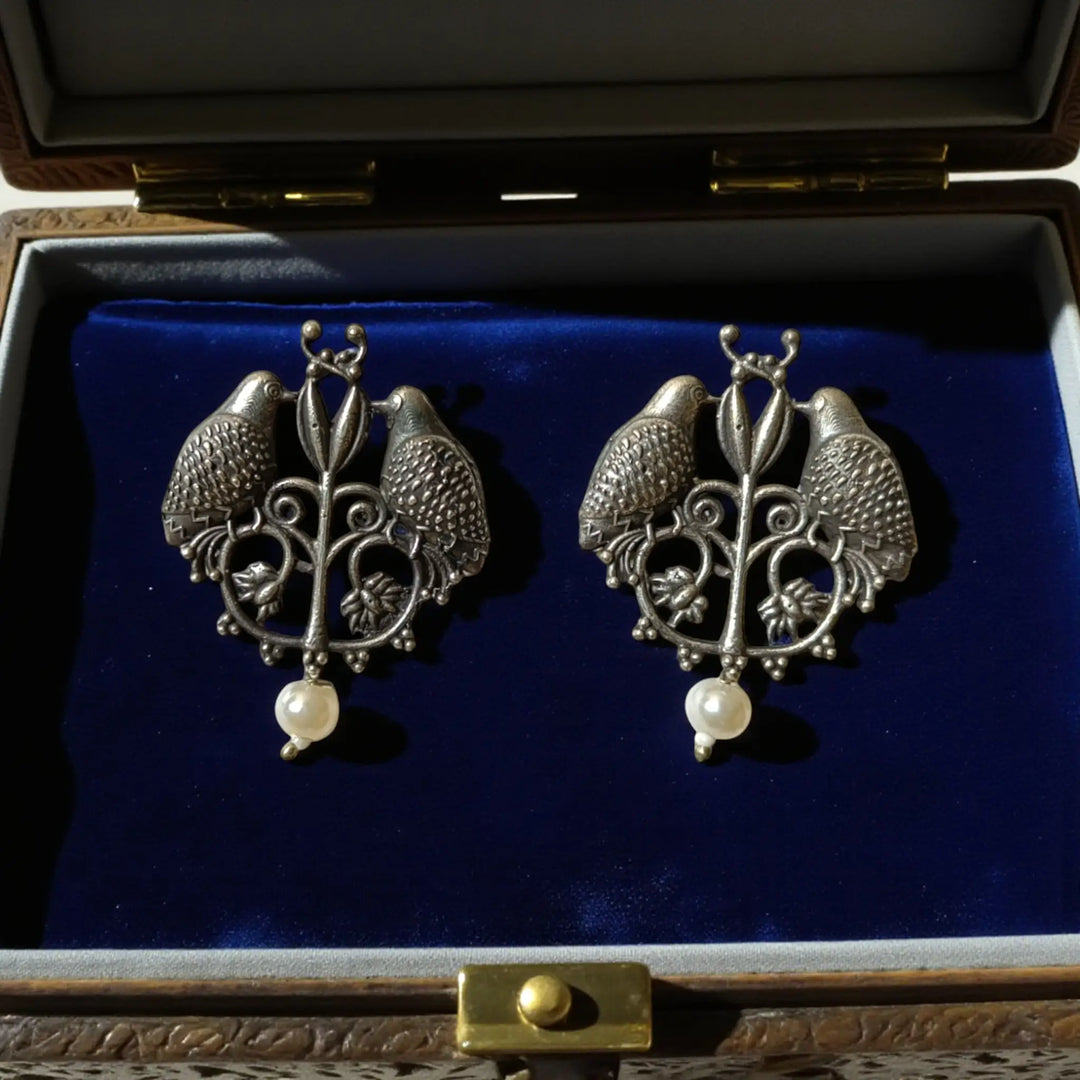 Silver Oxidised Earrings Nazma