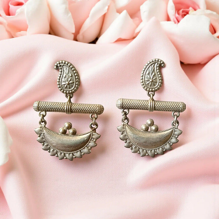 Silver Oxidised Earrings Rabia