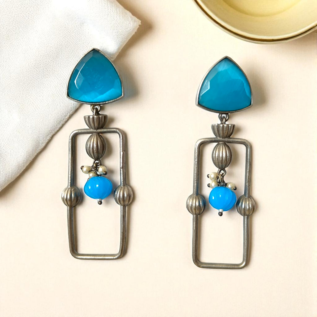 ACONITE SILVER OXIDISED Dangler EARRINGS