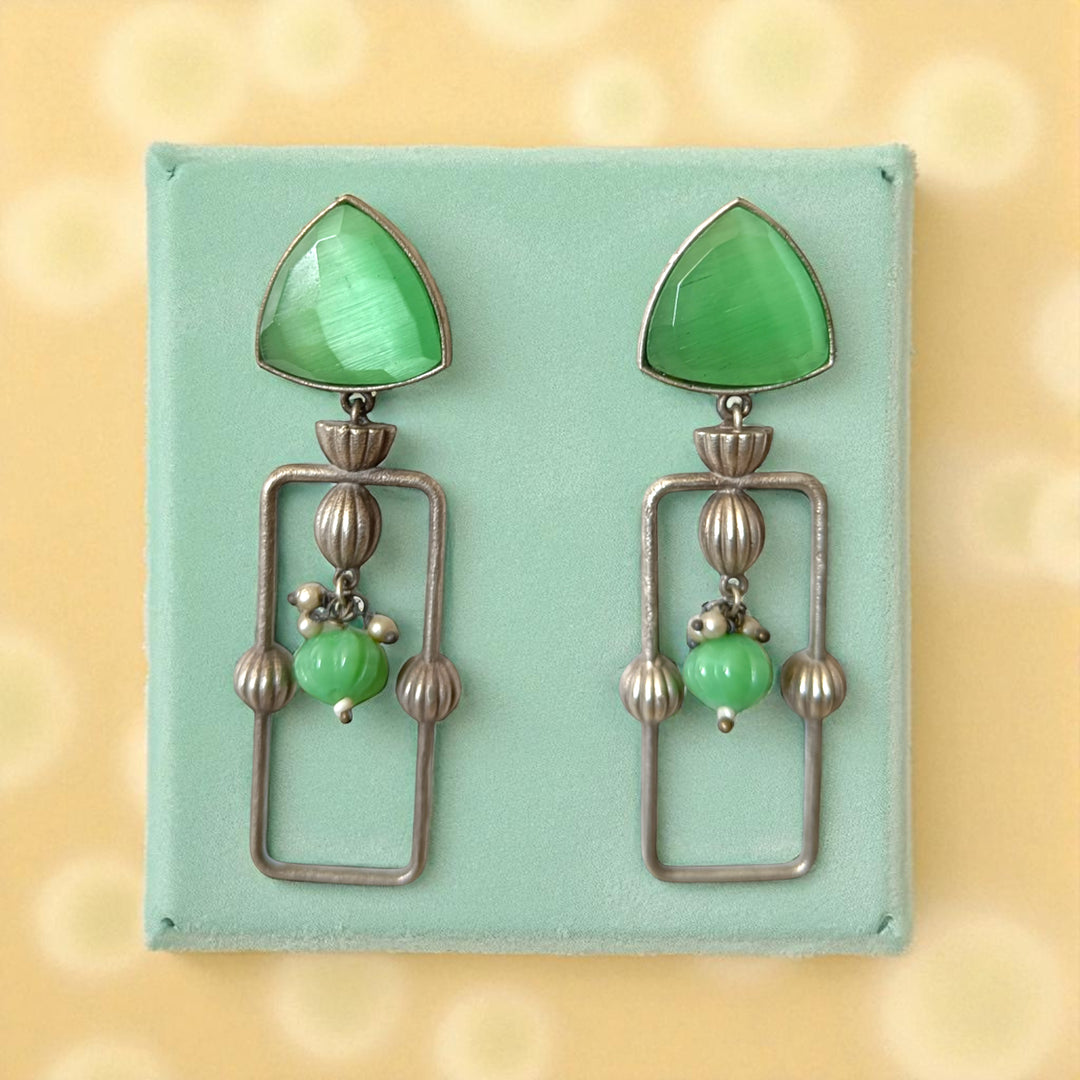 ACONITE SILVER OXIDISED Dangler EARRINGS