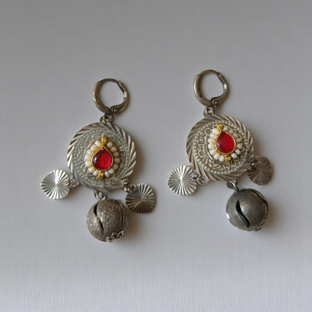 Silver Look Alike Hook Earrings Shifa - TelaNaari