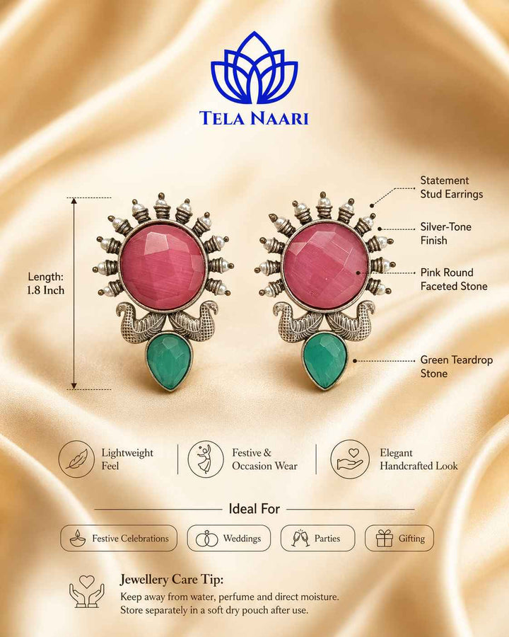 Push back closure keeps this sunburst earring secure and comfortable.