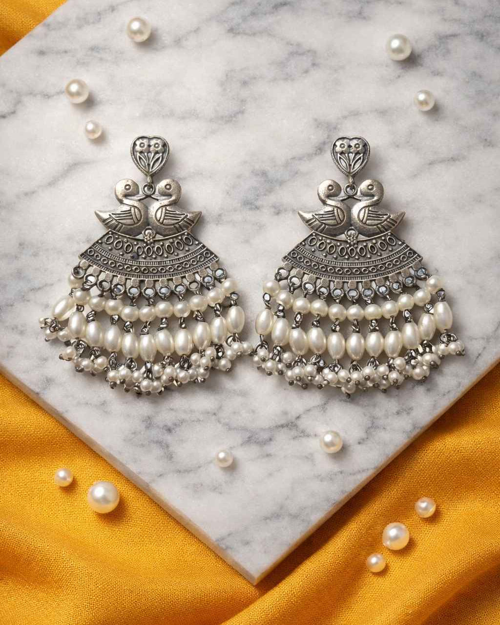 Silver-Plated Duck Earrings