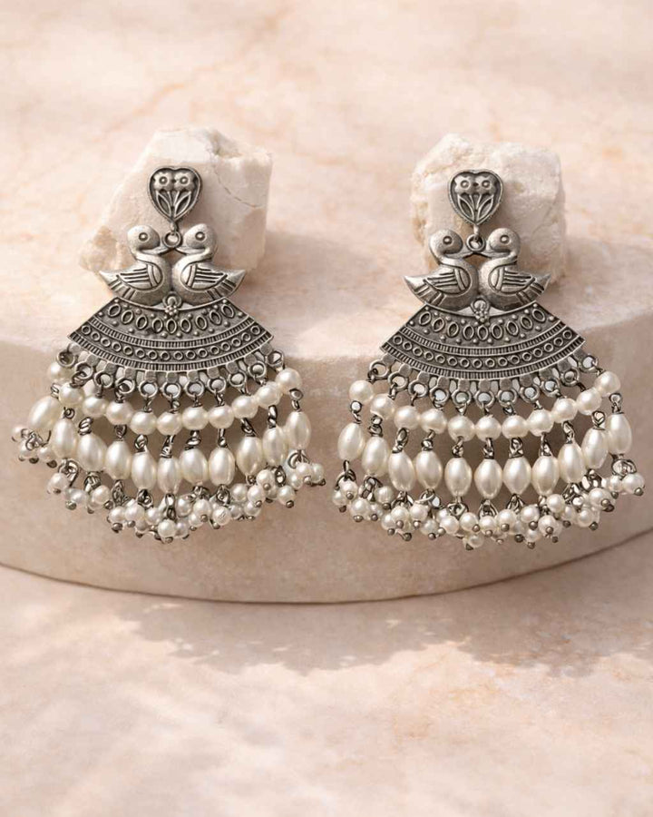 Silver-Plated Duck Earrings