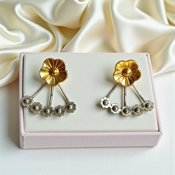 Elegant Tushara dual tone silver plated earrings (variant1) – by Tela Naari
