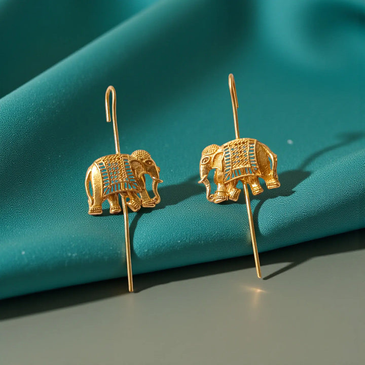 Handcrafted Gold Plated Elephant Earcuff for Women – Traditional Ethnic Jewellery for Festive Wear by Tela Naari