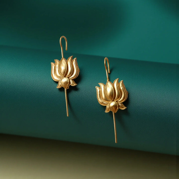 Gold Plated Lotus Earcuff