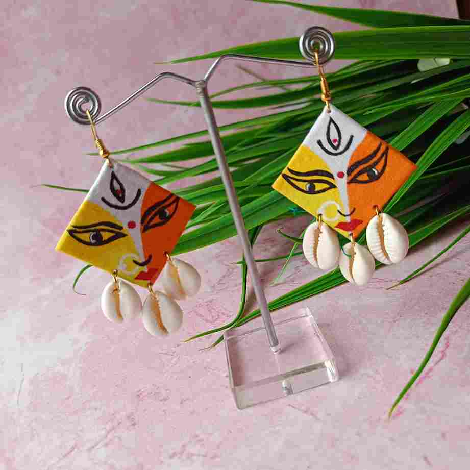 Tela Naari - Hand Painted Ambi Earrings - TelaNaari