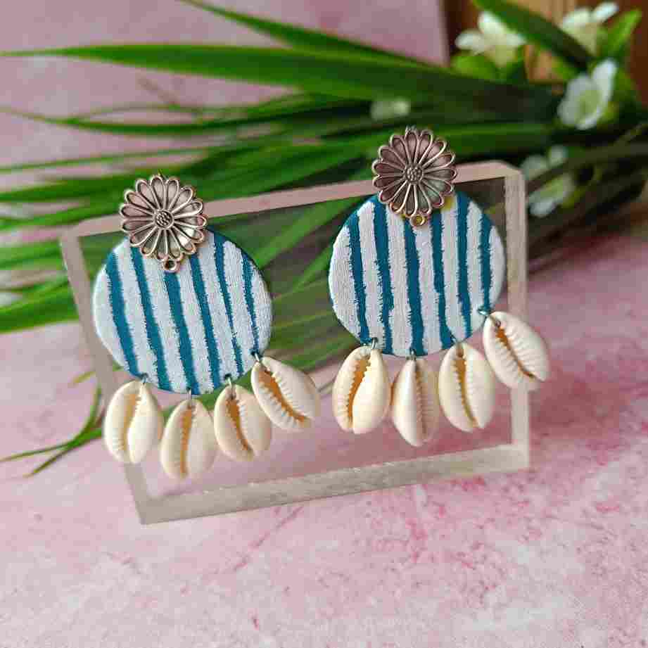 Tela Naari - Hand Painted Maya Earrings - TelaNaari