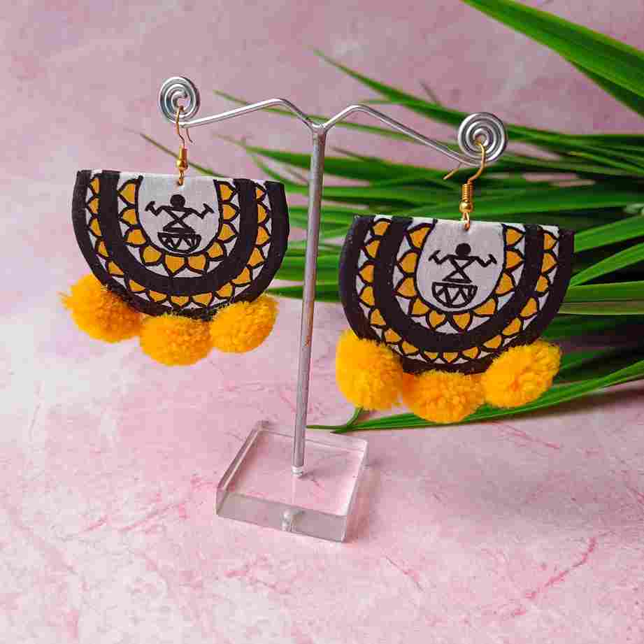 HAND PAINTED RUKSHA EARRINGS - TelaNaari