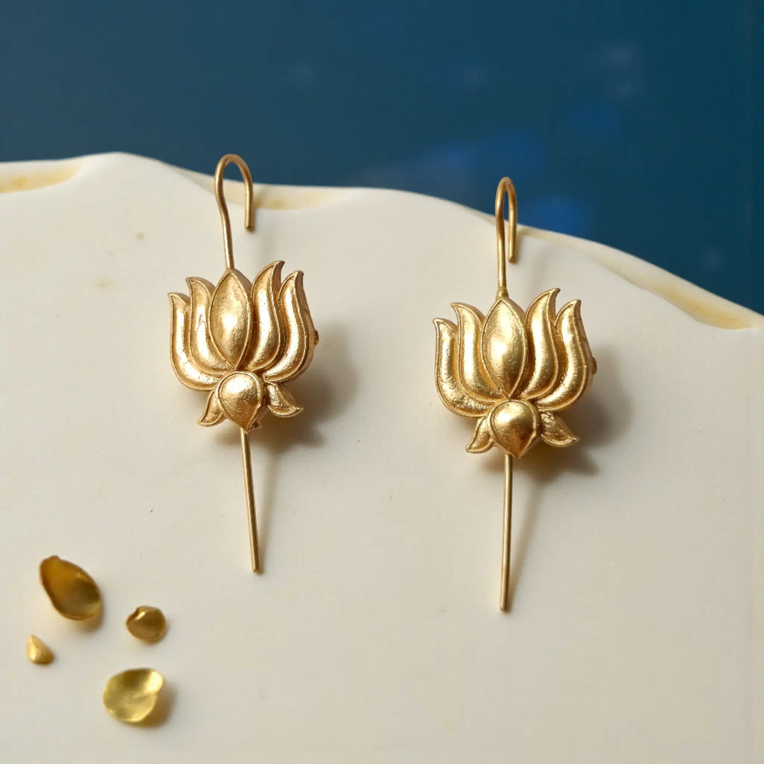 Gold Plated Lotus Earcuff