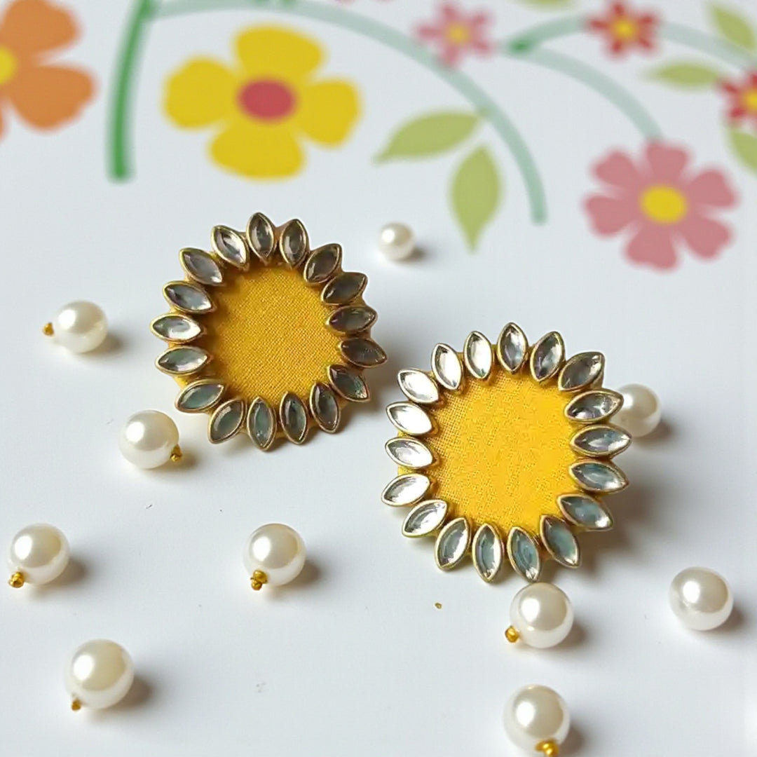 Navya Yellow Handmade Fabric Choker Necklace