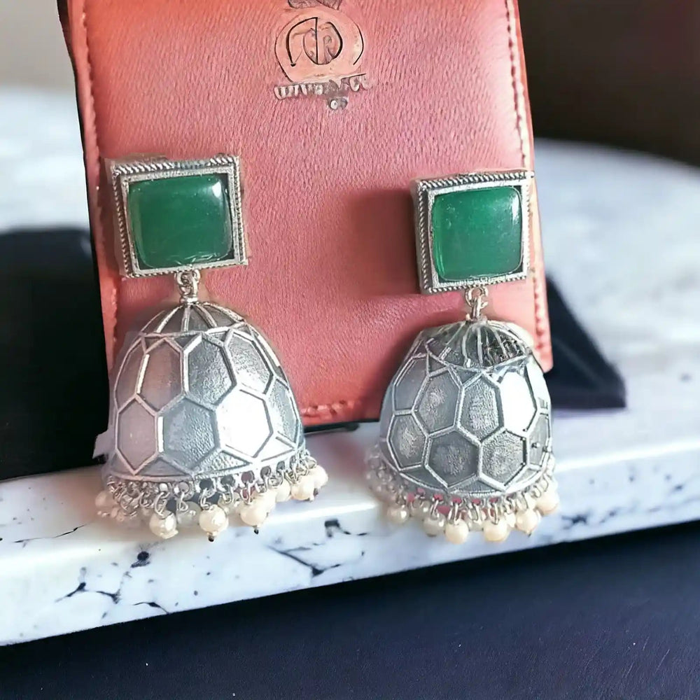 Silver Look Alike Earrings Luna - TelaNaari