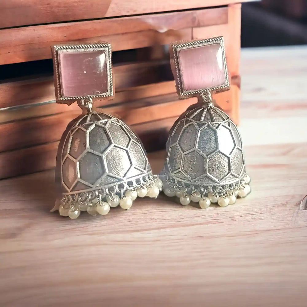 Silver Look Alike Earrings Luna - TelaNaari