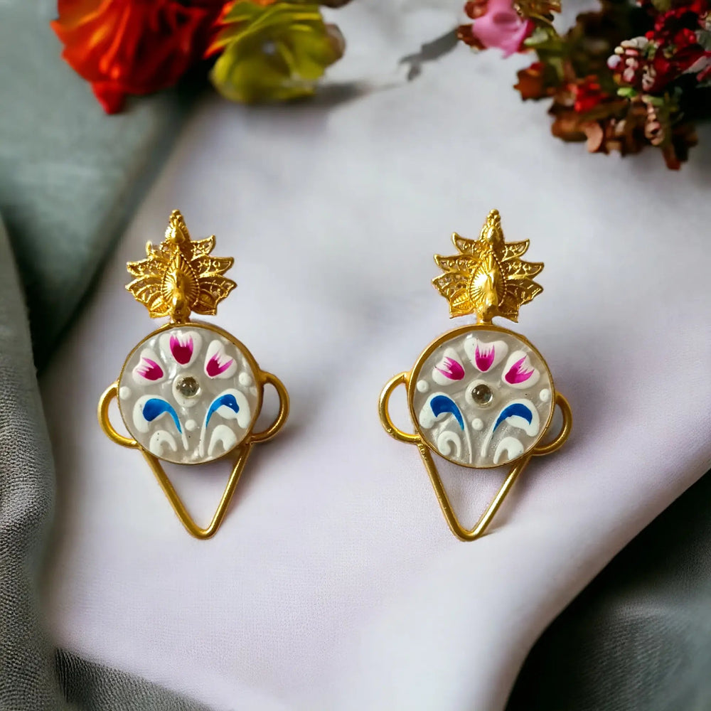 GOLD PLATED EARRINGS Shilp - TelaNaari
