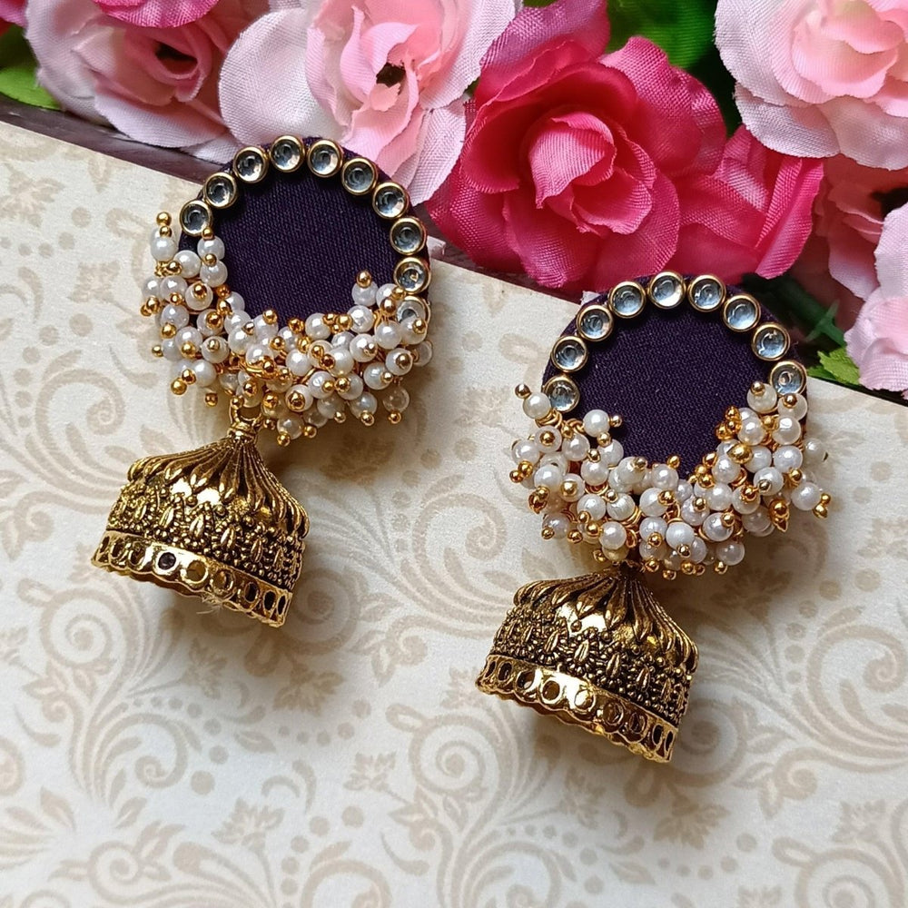 HANDMADE EARRINGS FABRIC FANTASIA VIOLET - TelaNaari