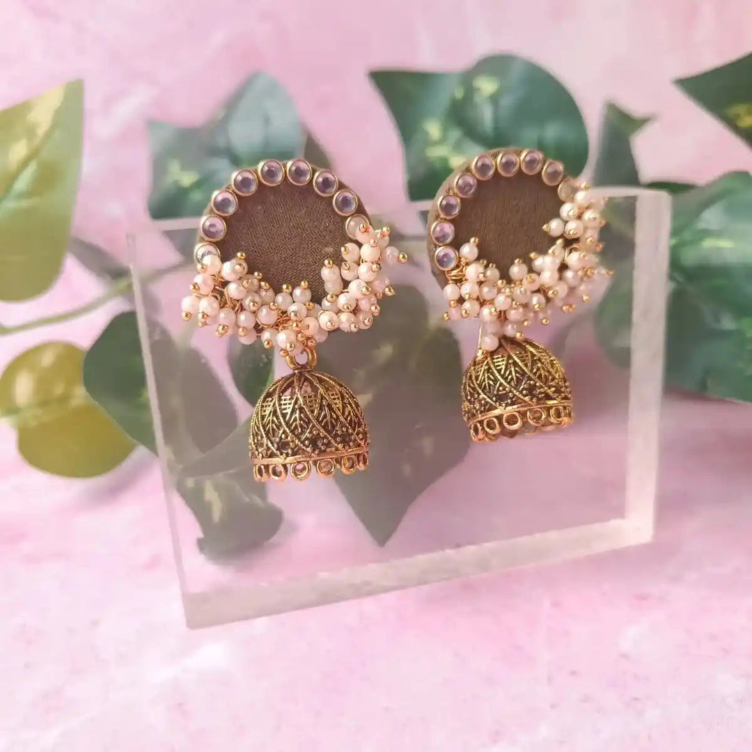 GET HANDMADE FABRIC FANTASIA OLIVE GREEN EARRINGS – TelaNaari