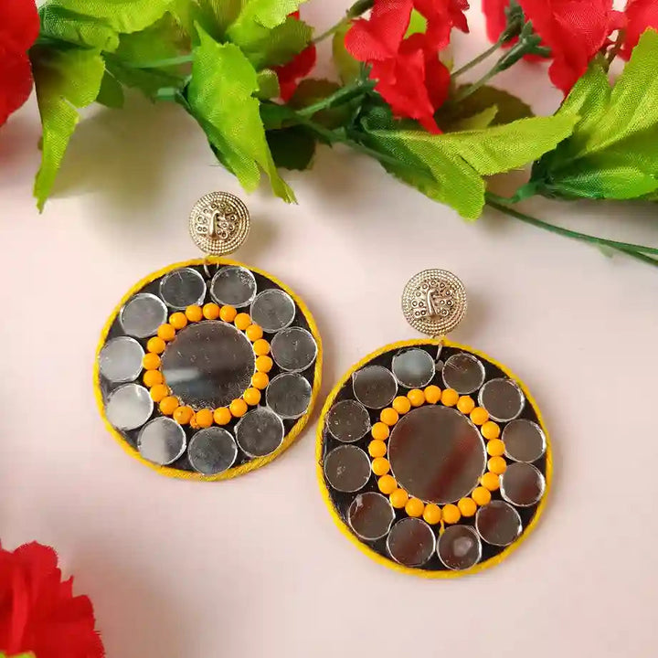 Handmade Mirror Earrings Maya - TelaNaari