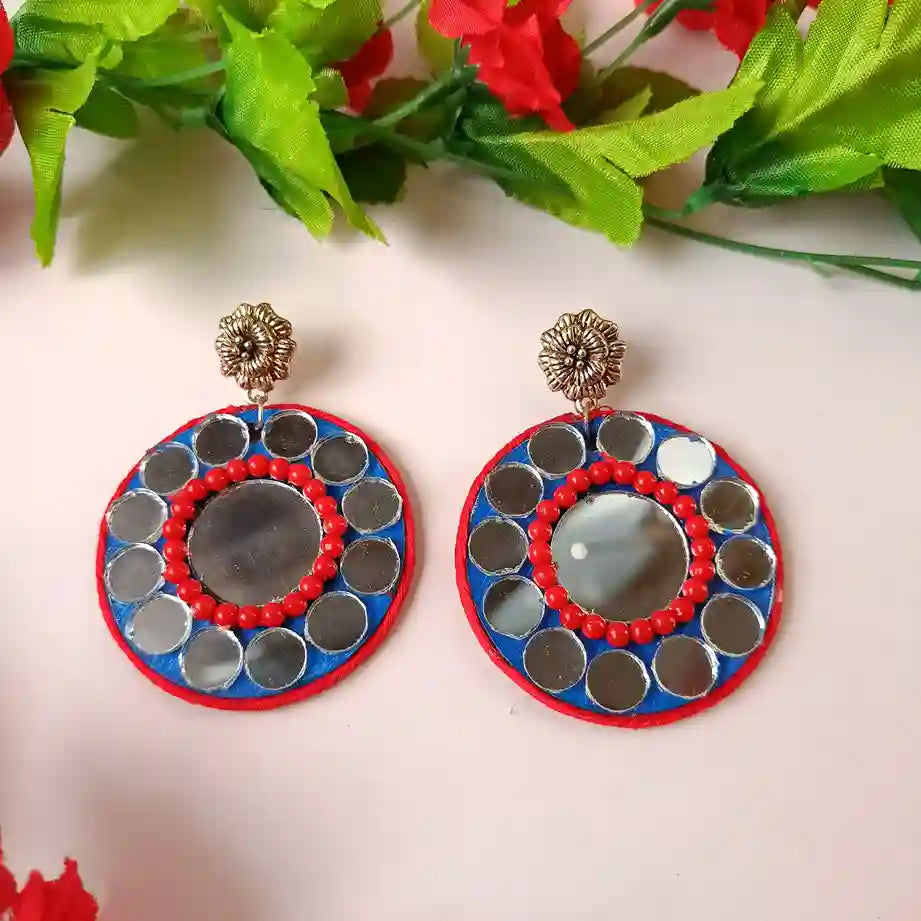 Handmade Mirror Earrings Misha - TelaNaari